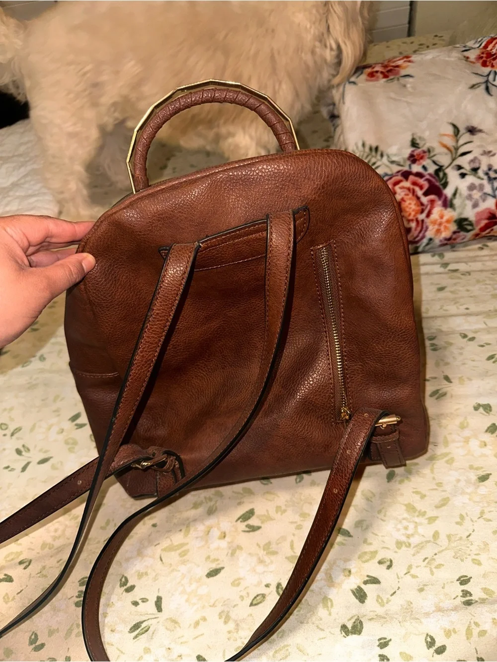 Women's Brown Leather Backpack Purse - Classic Tassel Accent